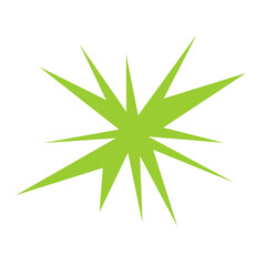 An abstract blank comic book style star burst shape design element.