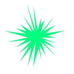 An abstract blank comic book style star burst shape design element.