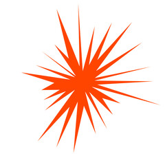 An abstract blank comic book style star burst shape design element.