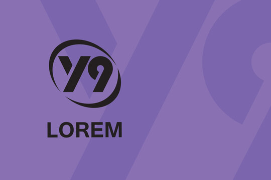 The initials y9 or yg, a simple logo with the concept of lowercase letters and not connecting each other, are framed with a cool circle