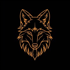 Obraz premium Line art of a wolf's head.