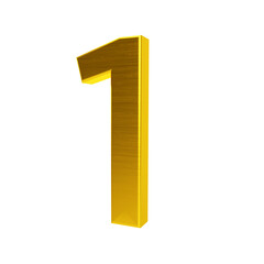 3D alphabet number 0. Gold number 0 on a transparent background