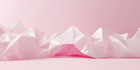 Abstract pink polygonal landscape concept