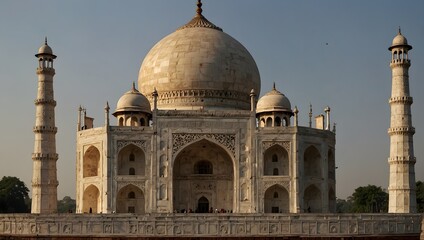 Fototapeta premium The intricate architectural features of the Taj Mahal, highlighting its cultural significance ai_generated