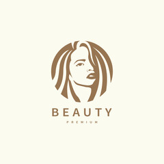 beauty woman vintage logo design illustration 2