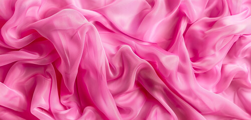 Obraz premium Luminous rose pink fabric in wide display.