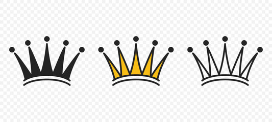 Crowns. Vector Crown Icon Set. Collection of Crown Symbols