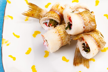 鱚の梅じそ巻き焼き