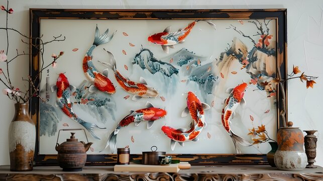  Japanese koi paiting
