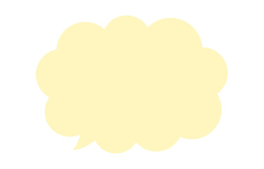 シンプルなもくもく･もこもこの横長ふきだし【ベクターイラスト素材】