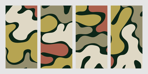 set of colorful liquid abstract vector backgrounds