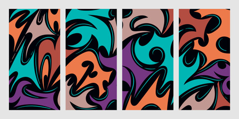 soft irregular abstract vector background set