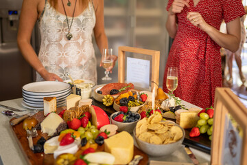 Grazing board with a group of friends