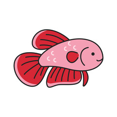 Cute betta fish illustration