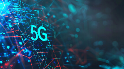 Digital illustration of 5G technology, highlighting futuristic data transmission and connectivity