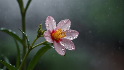 The fragility of existence mirrored in the fleeting beauty of a raindrop sliding down a petal ai_generated