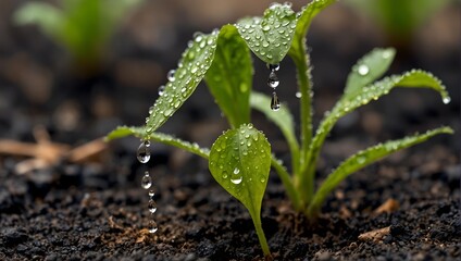 Reflect on the resilience of nature as raindrops nourish parched earth, awakening dormant seeds to life ai_generated