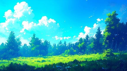 Fototapeta premium landscape hill, forest on summer, spring, autumn, winter background