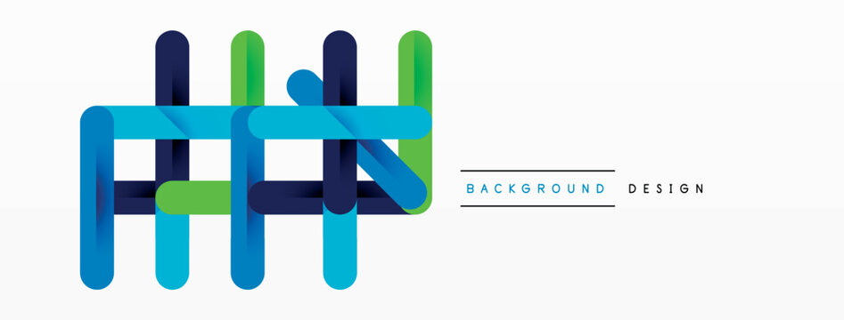 The rectangular fence features a mix of electric blue and green sticks aligned in parallel, resembling a graphic design with a logo or brand symbol
