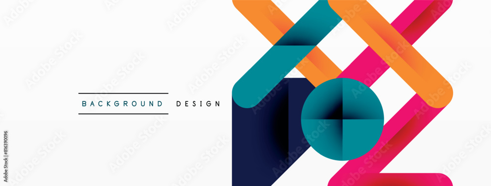 Aufkleber a vibrant geometric background featuring a circle in electric blue and magenta hues. the colorful pa
