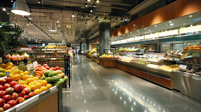 An interior view of the Marks and Spencer Food Store in the New Town Plaza shopping center, HONG KONG, CHINA