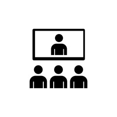 Video conference vector icon flat .  Editable sign illustration on white background..eps