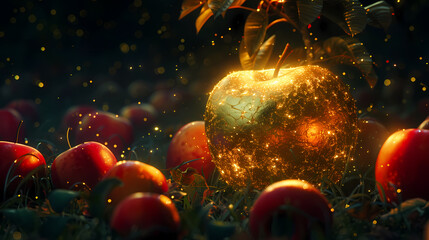 Golden apple illustration