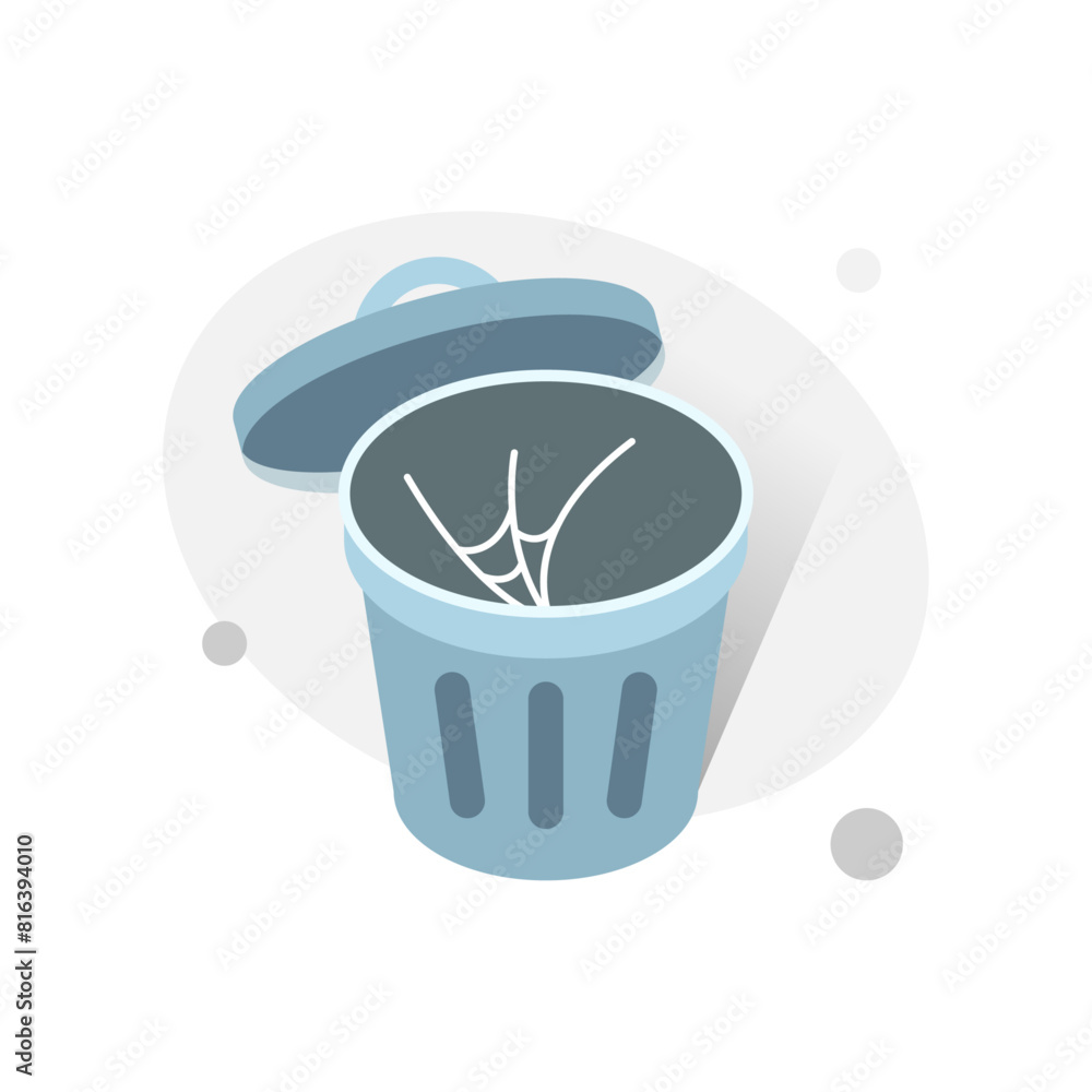 Poster successfully free up device storage. clear data and cache. empty trash can concept illustration flat