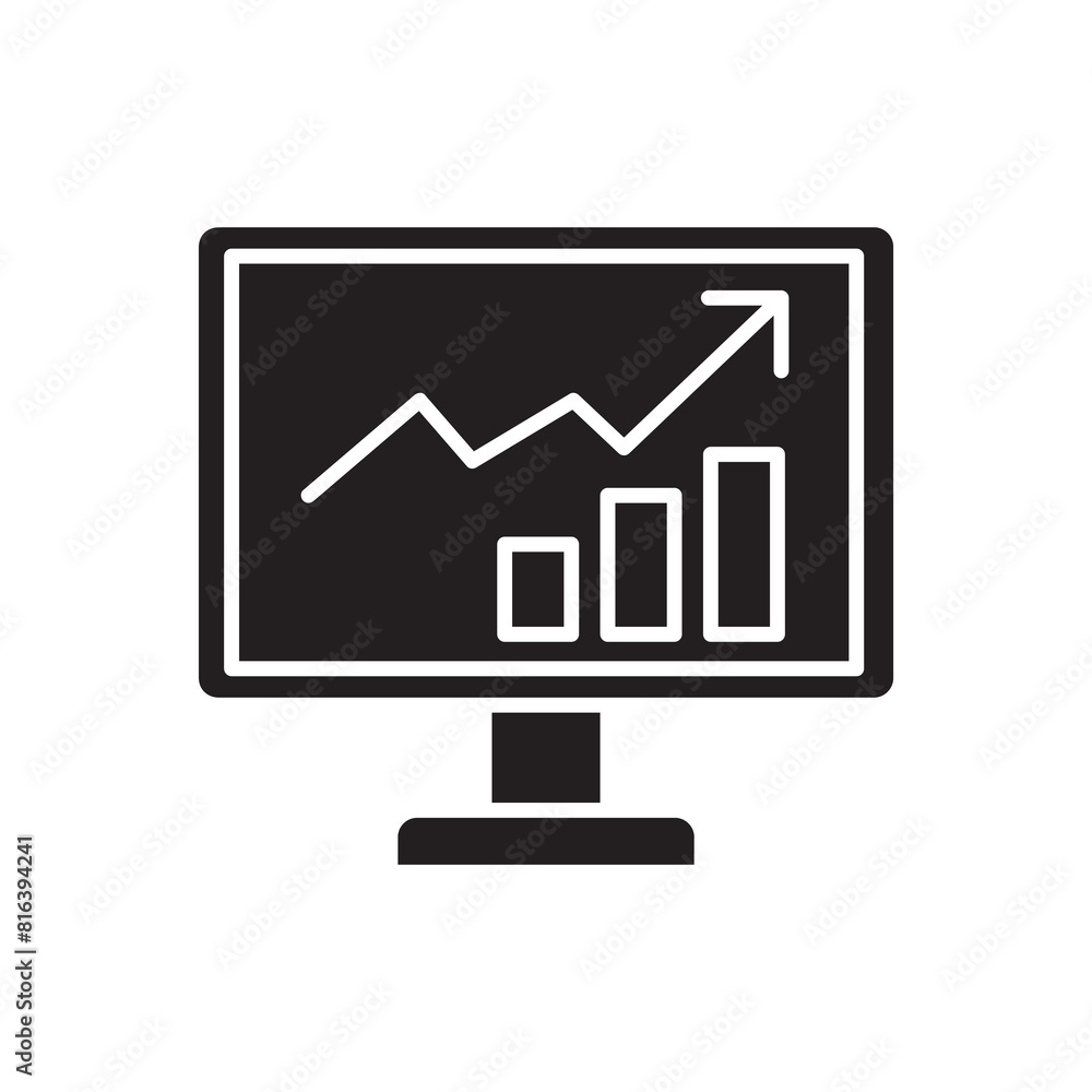 Poster business analytics vector icon. business graph sign. chart monitoring simple illustration on white b