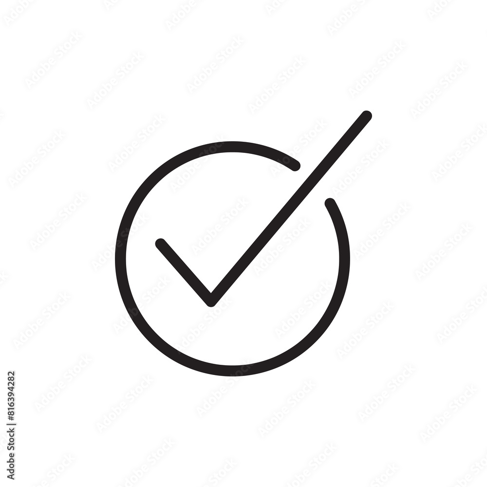 Poster check line icon, vector flat simple illustration for web and app on white background..eps