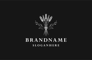 Obraz premium Wheat logo design template vector illustration