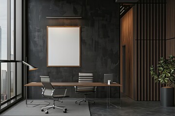 Blank Poster Mock Up Frame, Generative AI