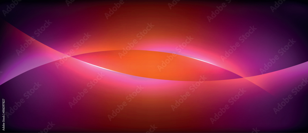 Poster a vibrant abstract background featuring a mix of purple and orange colors, with a glowing wave eleme