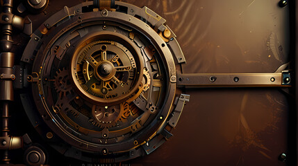 Obraz premium Abstract Background With Gear and Steam Engine Theme