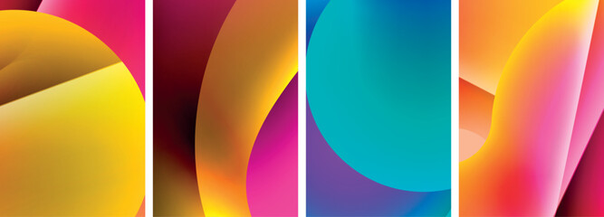 Liquid abstract shapes with gradient colors. Abstract backgrounds for wallpaper, business card, cover, poster, banner, brochure, header, website