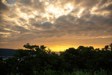 奄美、東シナ海の夕景、