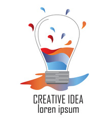 Creative brain Idea concept with light bulb icon for you design