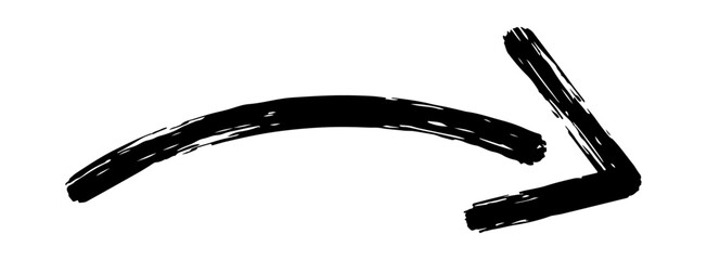 Curved brush stroke arrow vector