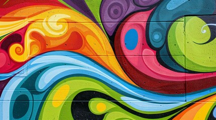 Fototapeta premium Bold, vibrant mural with stunning visual impact, Ai Generated