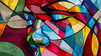 Fototapeta premium Bold, vibrant mural with stunning visual impact, Ai Generated