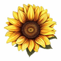 Fototapeta premium Stunning vector of a sunflower in full bloom, highly detailed, Ai Generated