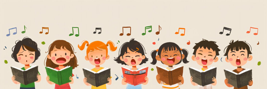 Illustration of children in chorus.