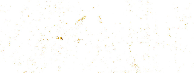 Abstract doted and confetti golden glitter and dust particles splatter on transparent background. Dust golden grunge background. Vector illustration.