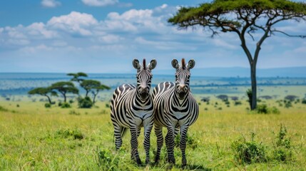 Obraz premium Zebra in nature habitat , Wildlife view