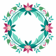 Floral frame circle vector illustration 