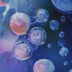 Naklejka premium A 3D illustration of a complex blue molecule, like the building blocks of life found in cells