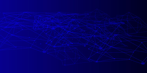 Abstract blue flowing network lines, Social network communication, technology curve line background. Design used for technology, science, banner, template, wallpaper, business and many more.