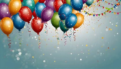 Abstract Holiday Background with Balloons. Can be used for advertisment, promotion and birthday card or invitation. Vector Illustration