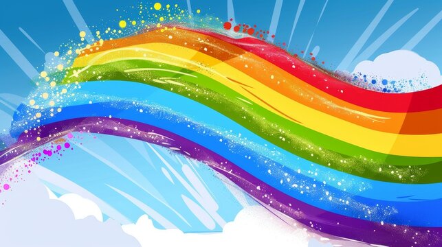 Colorful Pride background featuring empowering LGBTQ slogans for universal resonance, Ai Generated