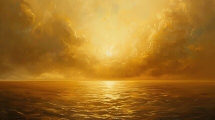 Golden sky and ocean